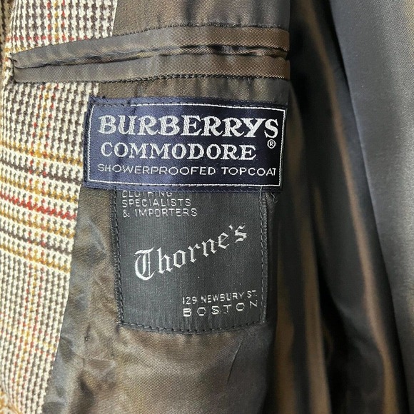 Burberrys Vintage Houndstooth Belted Topcoat Overcoat Jacket Large Double Breast - Picture 11 of 15